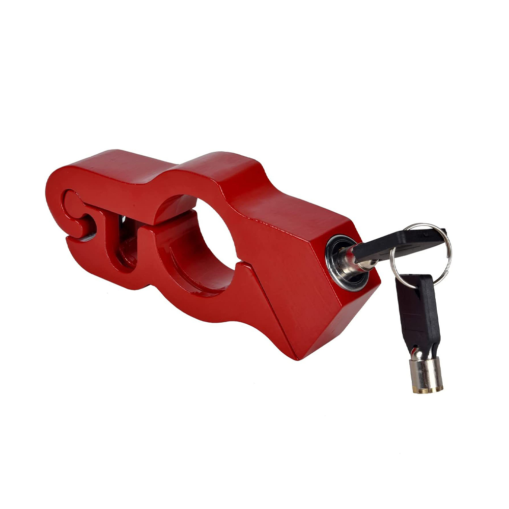 Motorremhendelsloten Stuurslot Helm Anti-diefstal motorslot Elektrisch voertuig Crossmotoren Legering stuurslot: Rood