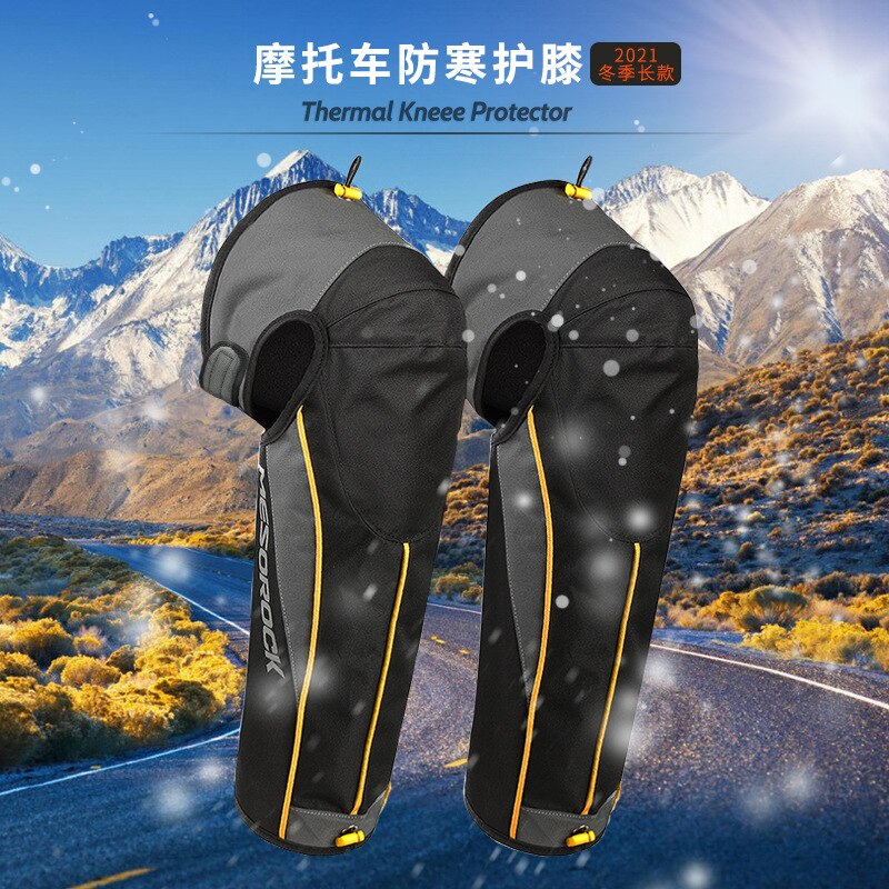 Genouillères de moto chaudes d&#39;hiver, jambières coupe-vent, épais, Plus velours, protection Anti-chute intégrée