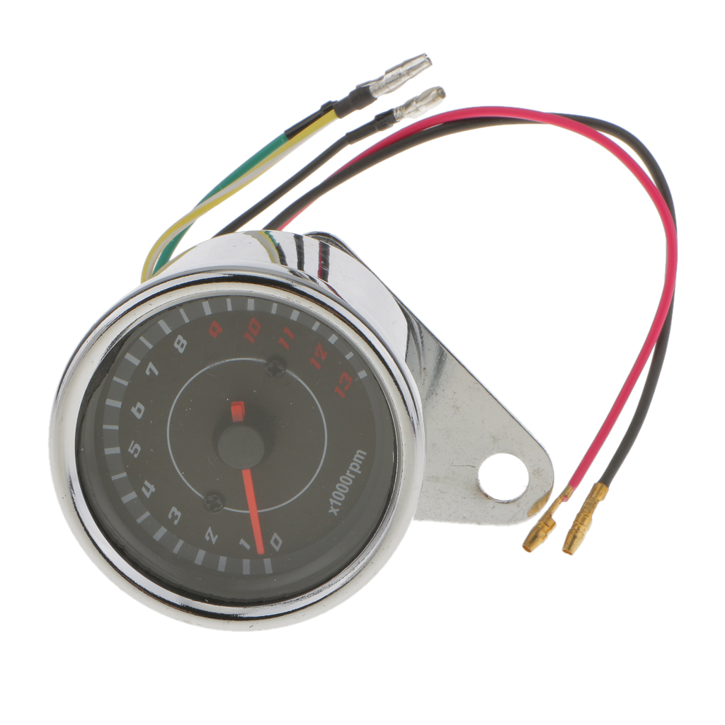 Universal Silver Metal Autobike Tachometer Gauge 0-13000 RPM