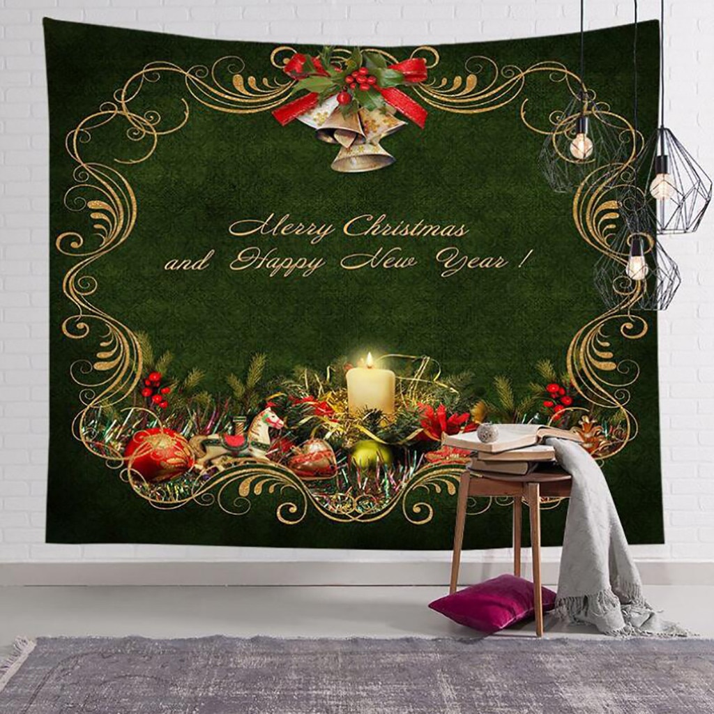 Christmas Art Wall Hanging Tapestry Christmas Beautiful House Tapestry Background Home Decoration Xmas Year