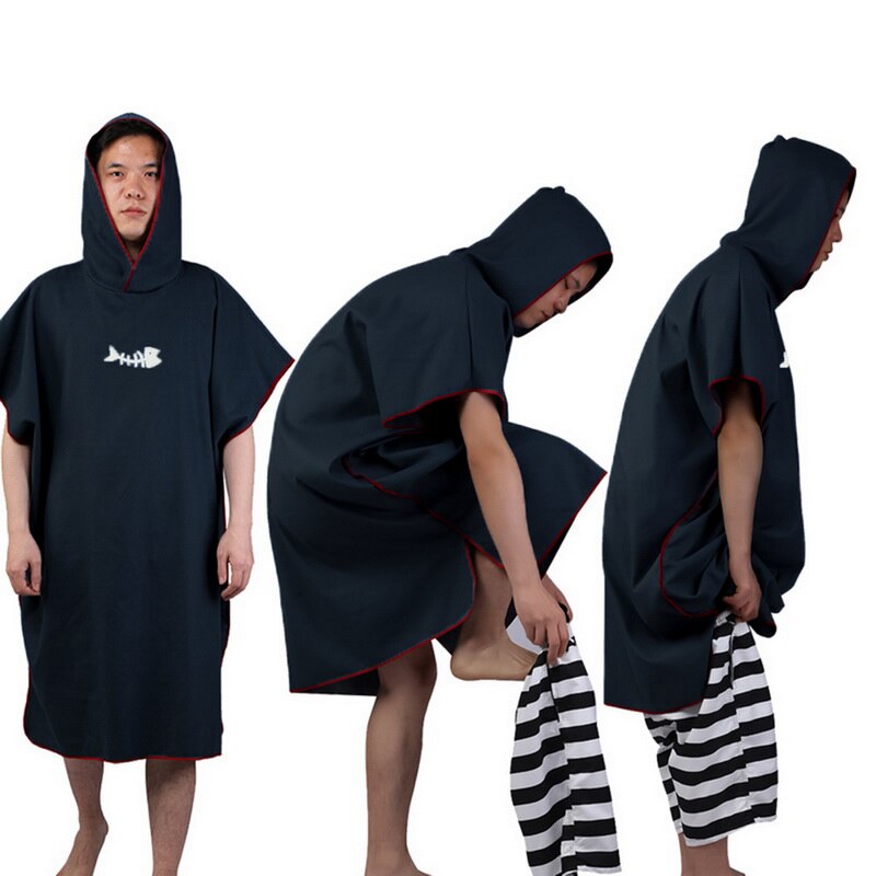 Mænd hurtigtørrende badekåbe svømmekappe skiftende badekåbe flerfarvet strand badekåbe kappe hættetrøjer mænd kortærmede sweatshirts