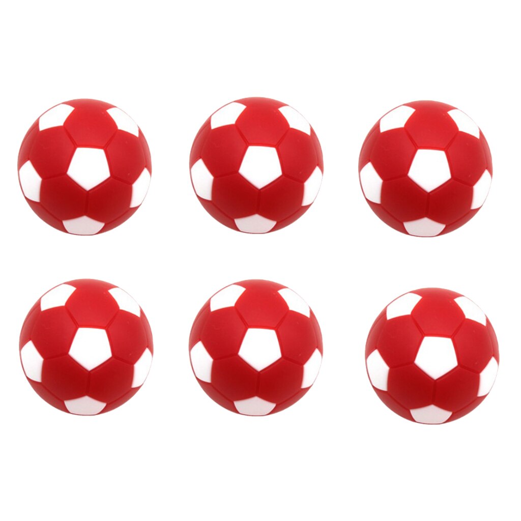6 pakke sports fodboldbold udskiftningskugler - mini fodboldkugler bordfodboldkugler 32mm -  flere farver: Rød