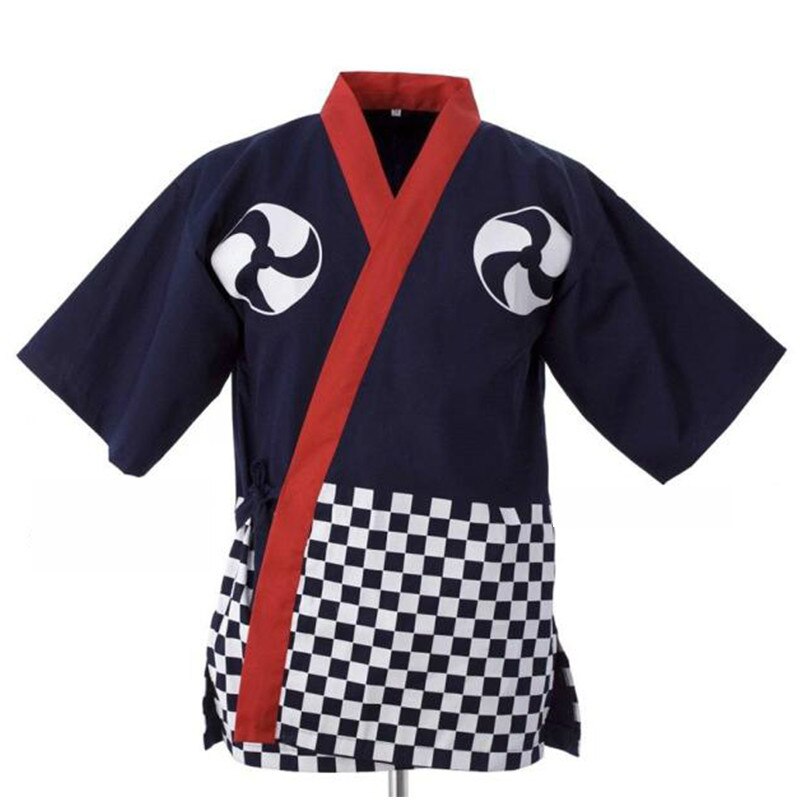 Cocina japonesa restaurante Sushi Chef uniformes manga corta Kimono ropa de trabajo servicio de comida cocina chaqueta monos Tops