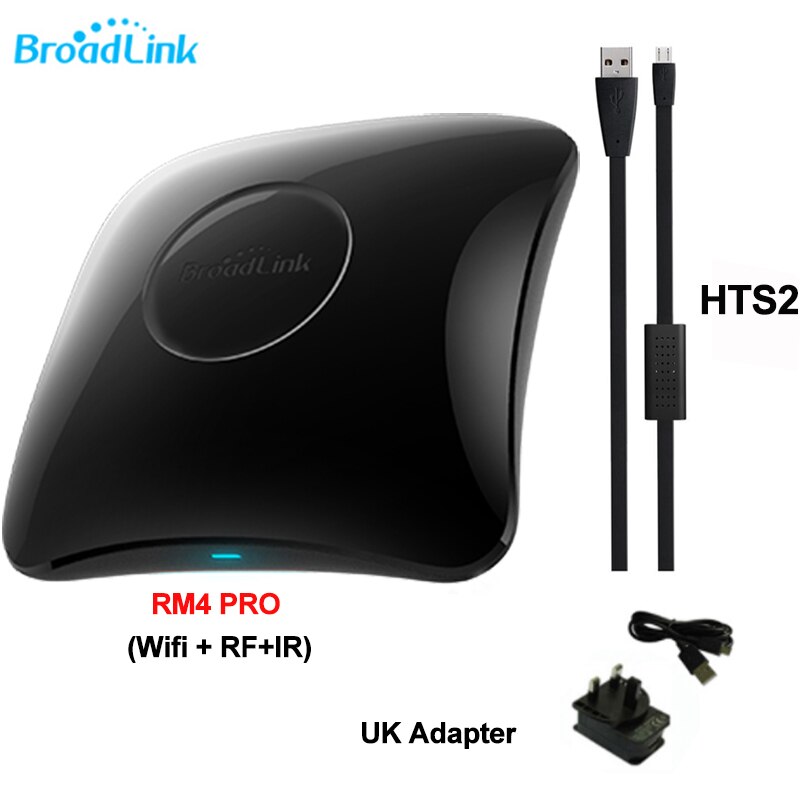 Broadlink RM4 Pro Wifi Ir Rf Smart Home Universele Afstandsbediening HTS2 Temperatuur En Vochtigheid Sensor Werken Met Alexa Google: UK RM4 PRO HTS2