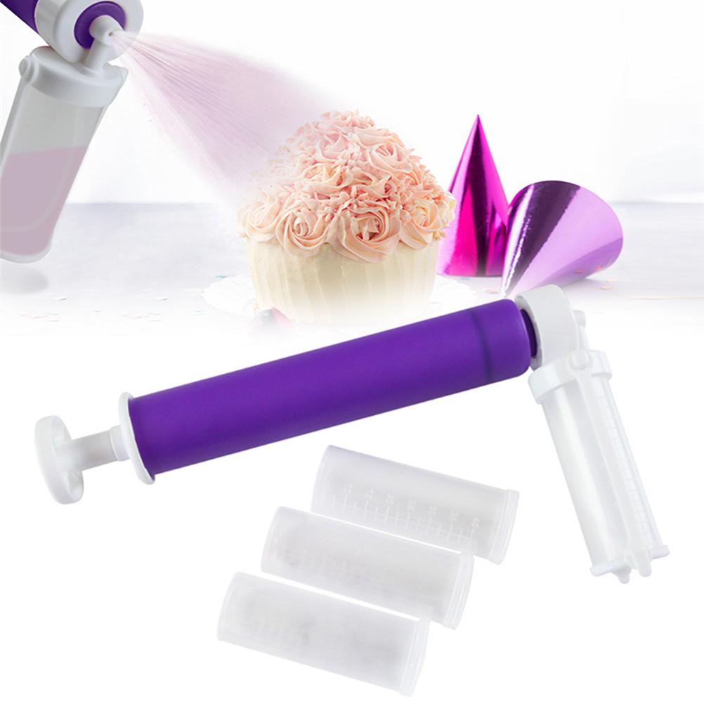 Aérographe manuel pour décoration de gâteaux, outils de décoration de pâtisserie, dépoussiérage, Tube de pulvérisation de couleur: Violet