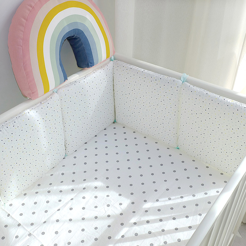 6 Stk/set Wieg Bescherming Pad Vierkante Bed Omliggende Wieg Decoratie Gedrukt Kussen Bed Omtrek Bumper Baby Wieg Beddengoed Set: 2