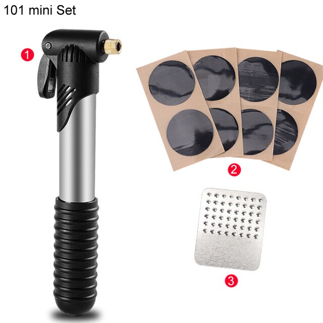 160PSI Hoge Druk Fietspomp Hand Mini Pomp Fiets Air Inflator Compressor Met Houder Voor Schrader/Presta Ventiel Fietspomp: Black 70PSI Set1