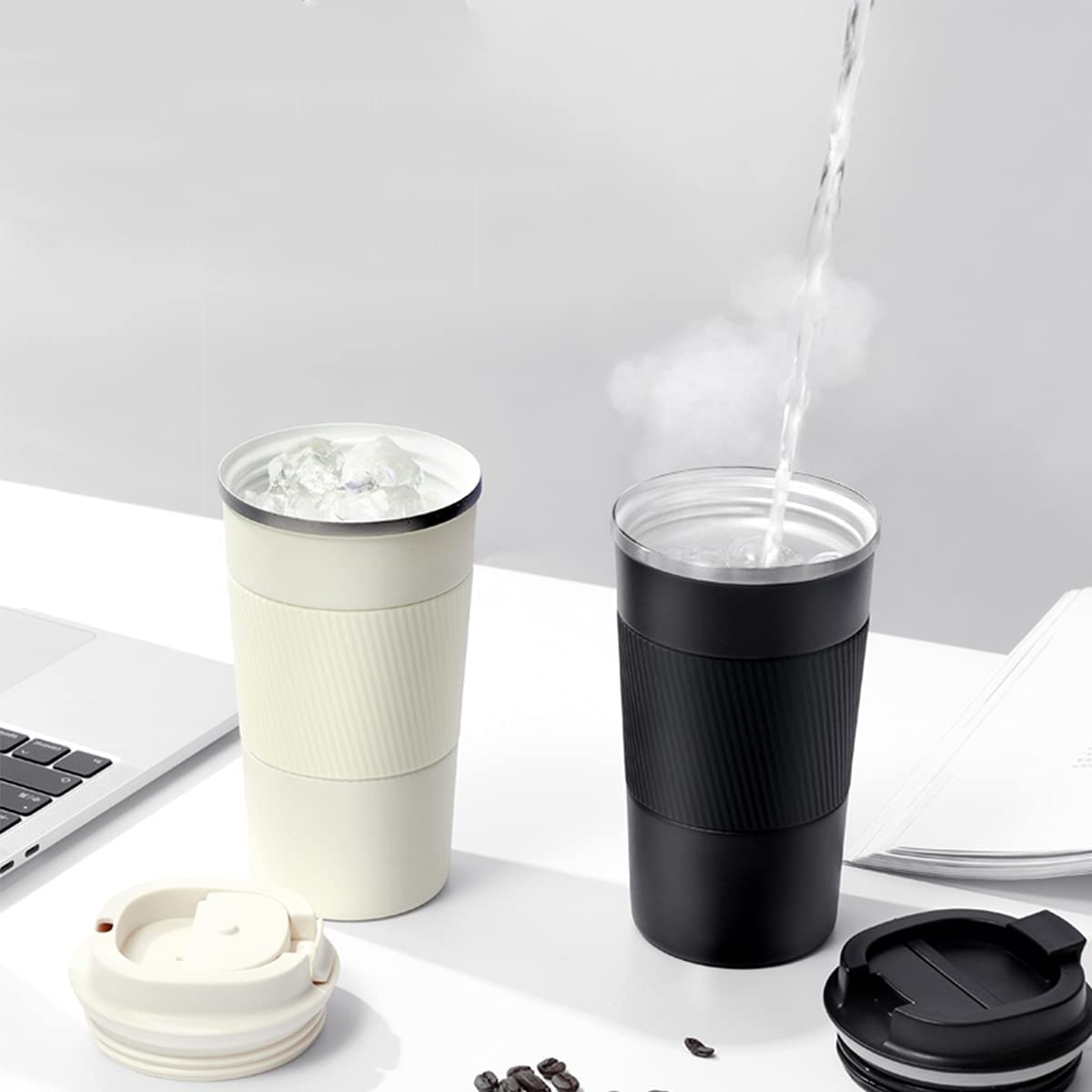18 Ounce Rvs Coffee Cup, Vacuüm Geïsoleerde Mok Met Deksel, Geschikt Voor Auto, Huis, kantoor, Keuken Outdoor