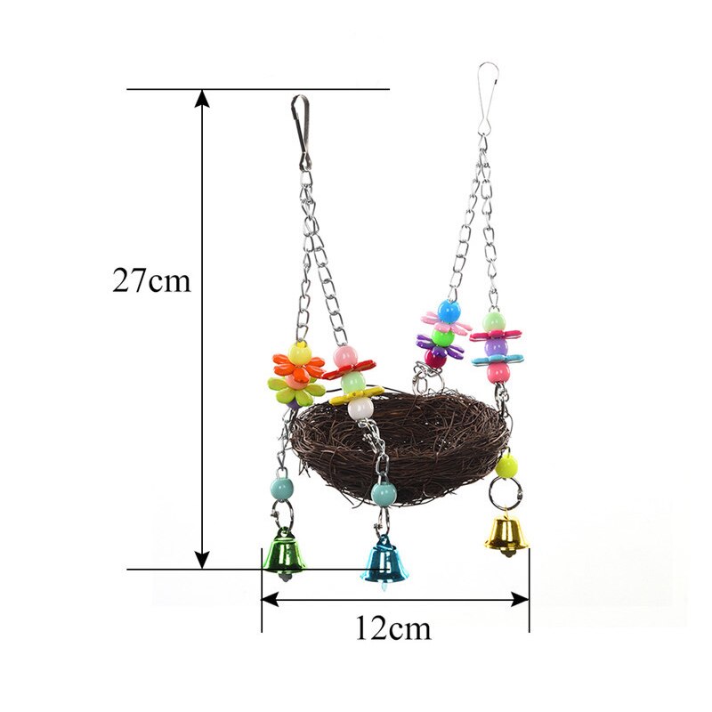 Handcraft Bird's Nest Toys For Birds Parrots To Play Bite Climb Bird Swing Toys