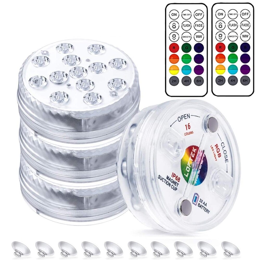 13 LED Remote Controlled RGB Submersible Light Battery Operated Underwater Night Lamp For Swimming Pool Underwater Night Lights