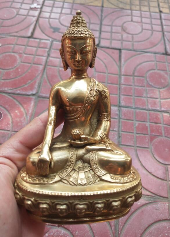 Tibet tibetansk messing medicin buddha statue