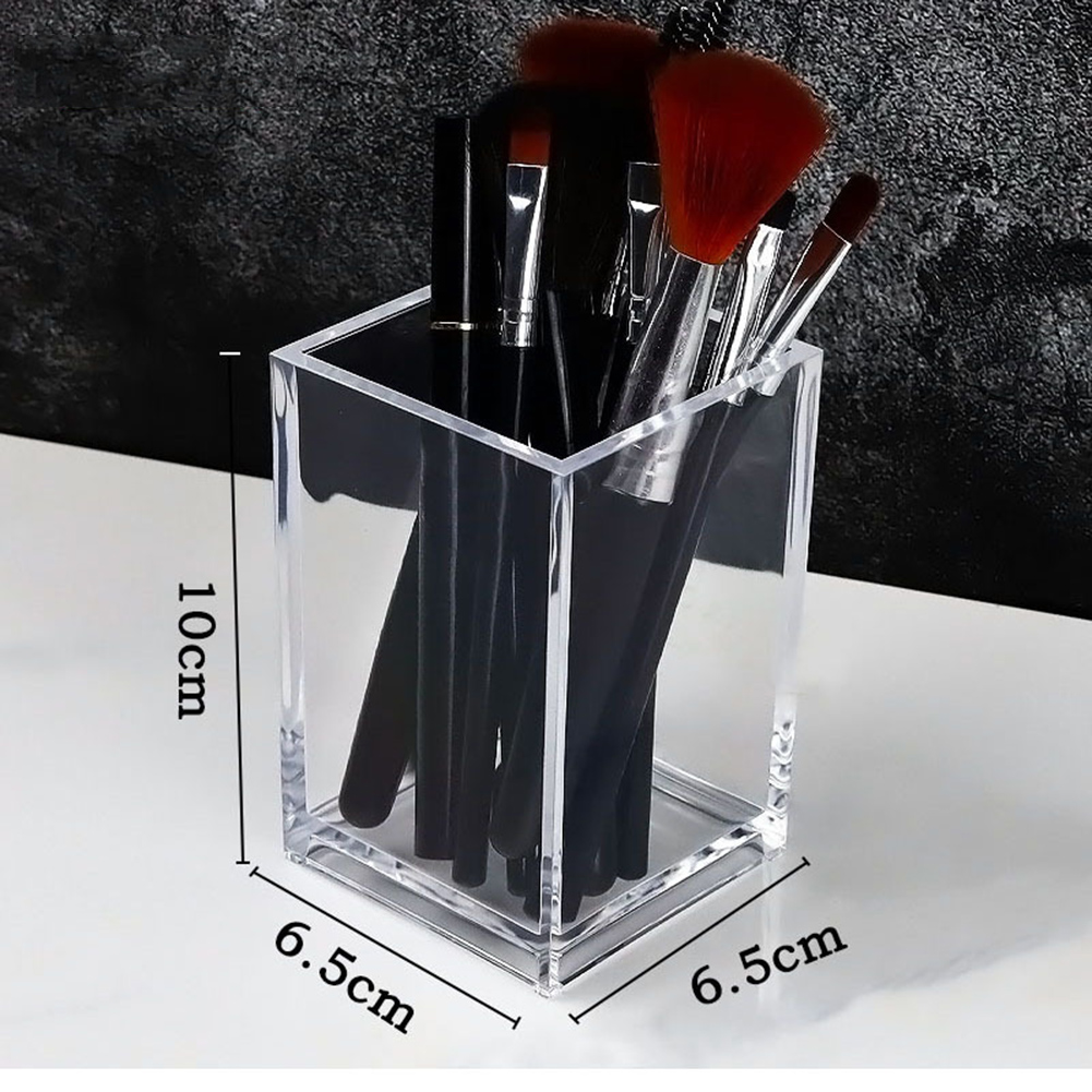 Make Up Organizer Plastic Makeup Brush Pot With Brushes Storage Acrylic For Cosmetics Holder Desk Cosmetic Storage Container