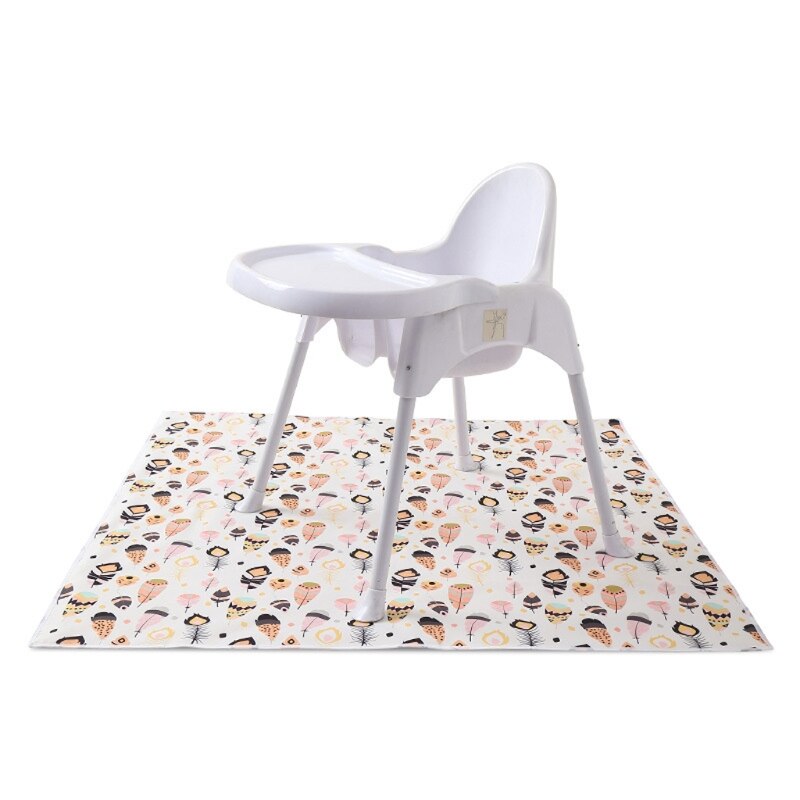 Tapis de sol lavable pour chaise haute, antidérapant, en silicone, anti-éclaboussures, imperméable, anti-fuite, pour loisirs créatifs