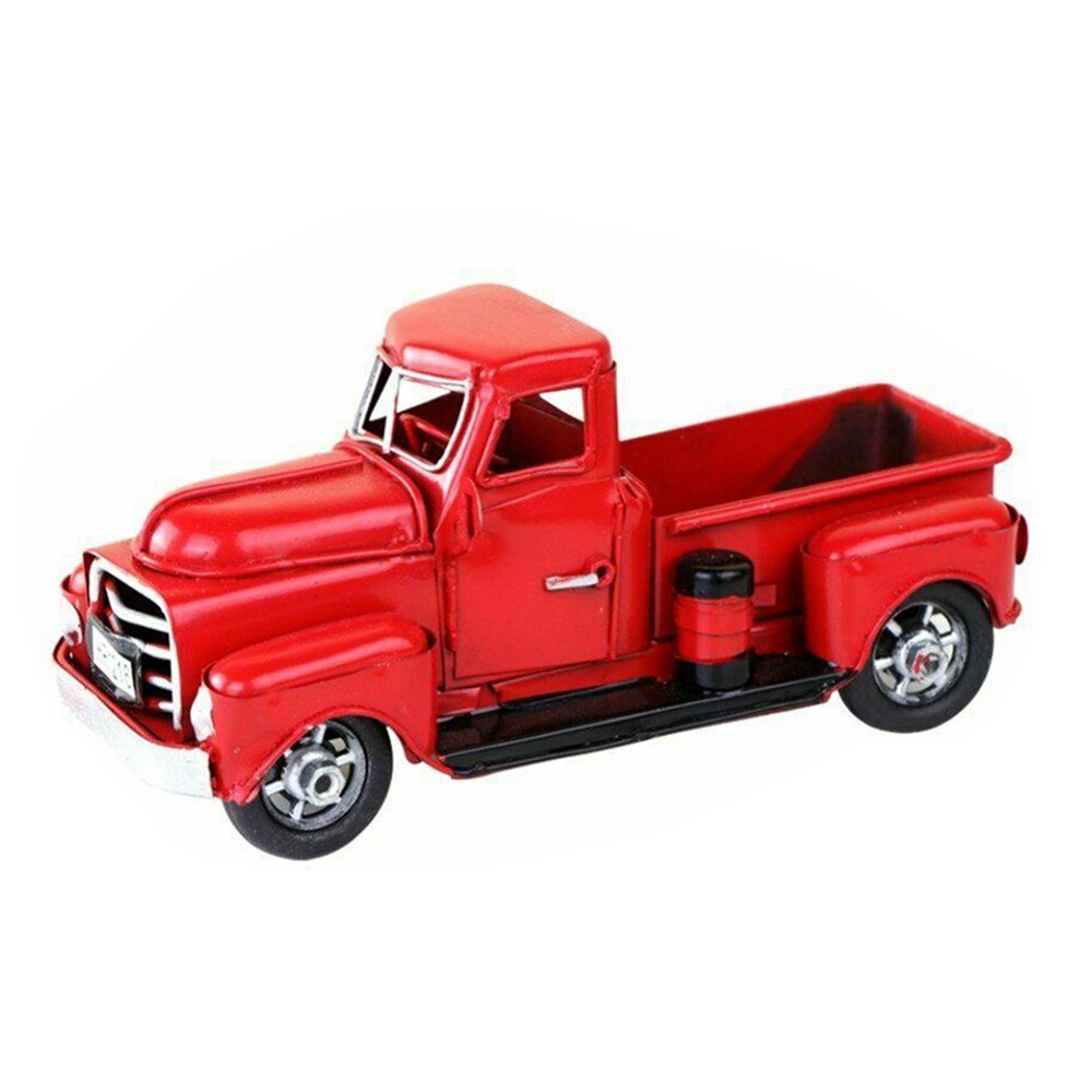 Rode Vintage Metalen Klassieke Rustieke Pickup Truck Voor Kinderen Kerst Home Office Decor