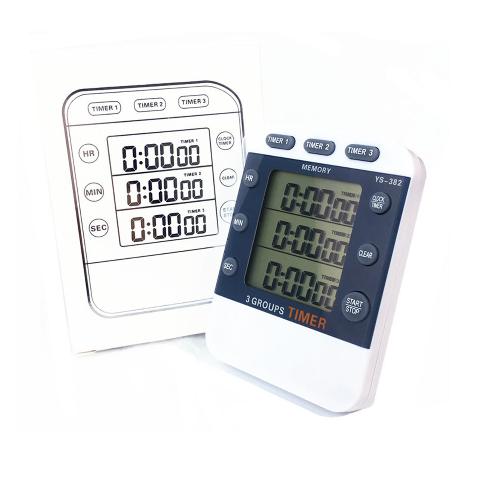 Cooking Timer Three-channel Timer Digital Alarm Clock Count Up And Down Large Screen Clear Display LCD Display Digital Timer