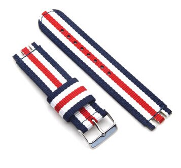 Ballistic Two Piece 19mm Nyon Watch Band Strap Nylon Watch Replacement for Swatch: Blue and White Stripe