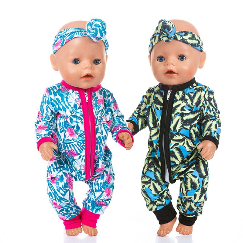 Born BabyFit 18 pulgadas 40cm-43cm ropa para muñeca fresa, piña, fruta y pelo cinta traje accesorios para bebé