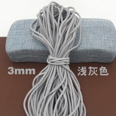 10 meter 3mm ronde mondmasker elastiek masker touw rubber band tape masker oor hangend touw riem touw olie kern doe-het-zelf naaien knutselen: Grijs / 5 meter