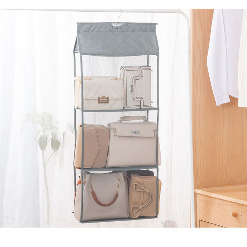 3/4 pocket bag organizer is the organizer of Wardrobe, wardrobe, dust bag, storage bag, large bag, handbag and tote bag