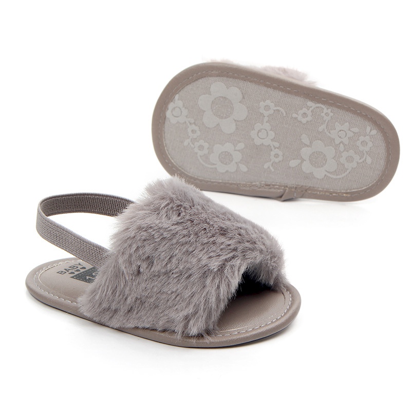 Sandaler for jenter sommer baby sko nyfødt pu plysj baby jente sandaler hjemme sandaler bomull myk bunn baby jente sko