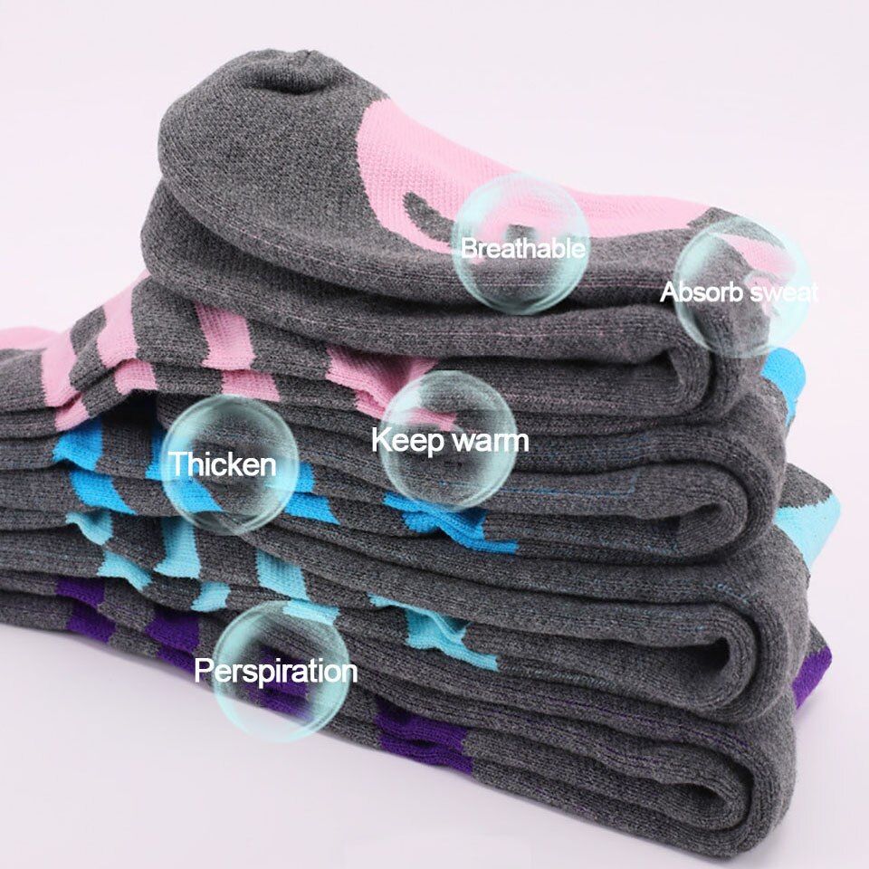 Loogdeel calze da sci invernali a tubo lungo asciugamano addensato fondo assorbimento del sudore calore calze da alpinismo calze sportive all'aperto