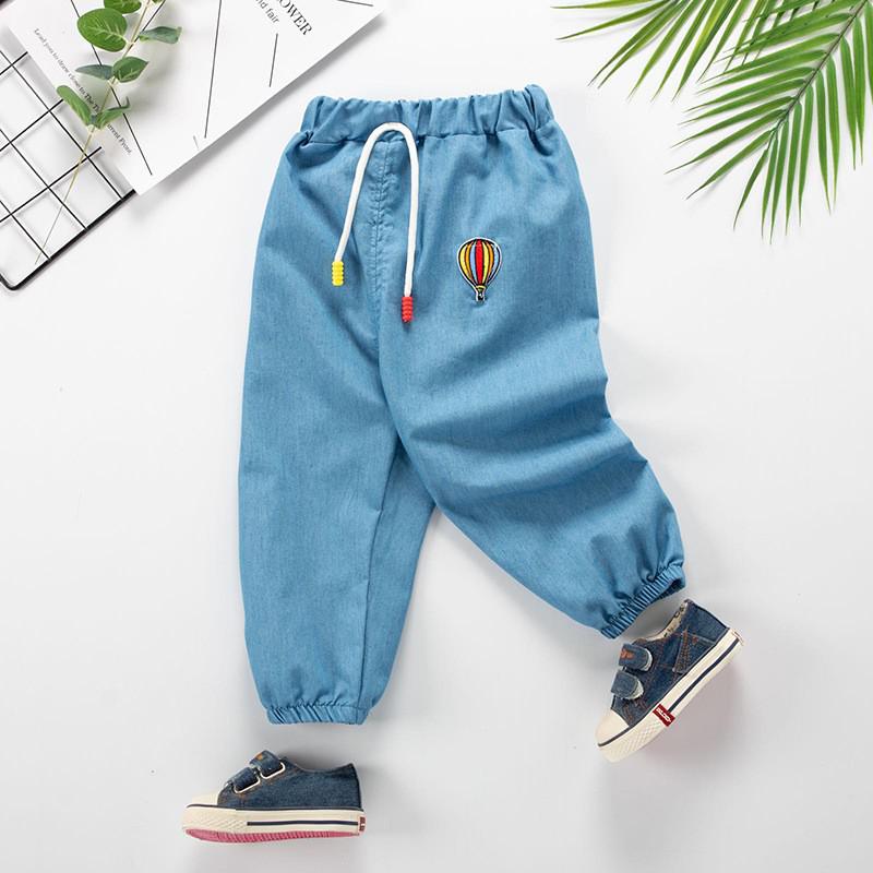 Lasten housut taapero pojat yksiväriset farkut denim housut vauvan joustavat pitkät housut vauvan vaatteet: P2 / 9m