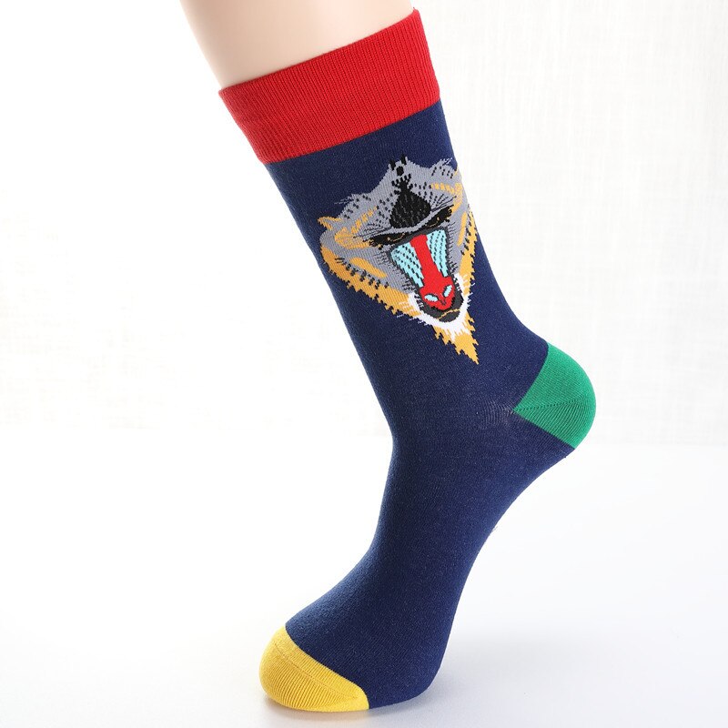 Calcetines cómodos con estampado de tiburón para hombre, medias divertidas de estilo casual, ideal para monopatín o boda, con diseños geométricos,