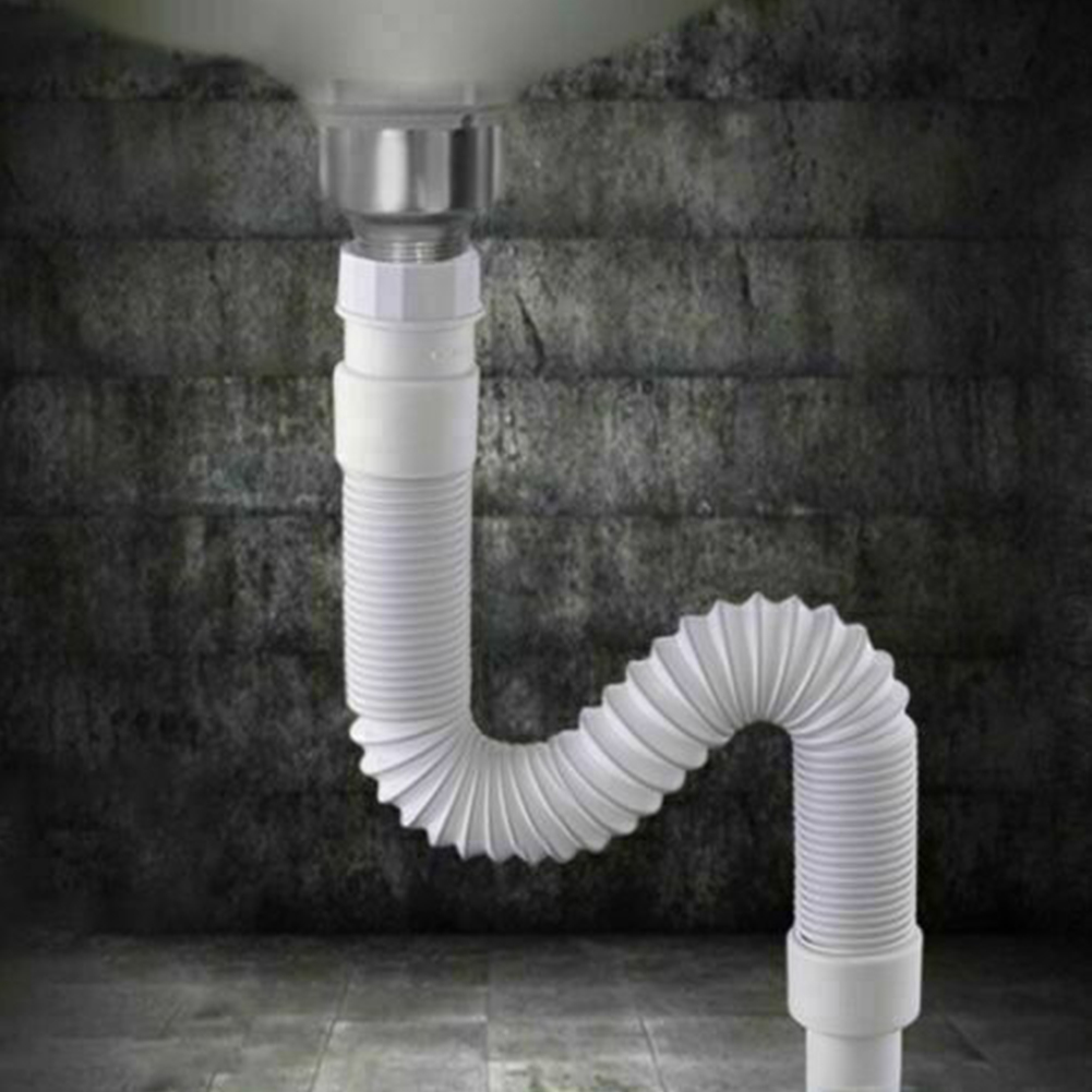 Conector de trampa, sifón de cocina telescópico, apriete manual para instalar, no necesita herramientas, fregadero, tubo de residuos Flexible