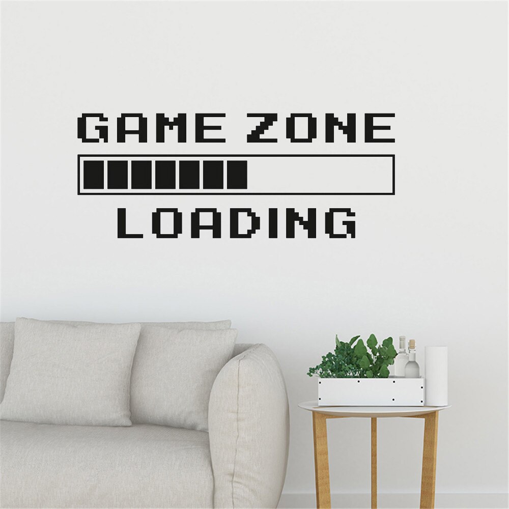 Spil værelse hjem indretning computer videospil zone loading decal væg citat vægmaleri gamer tegn vinyl vægklistermærke legerum indretning