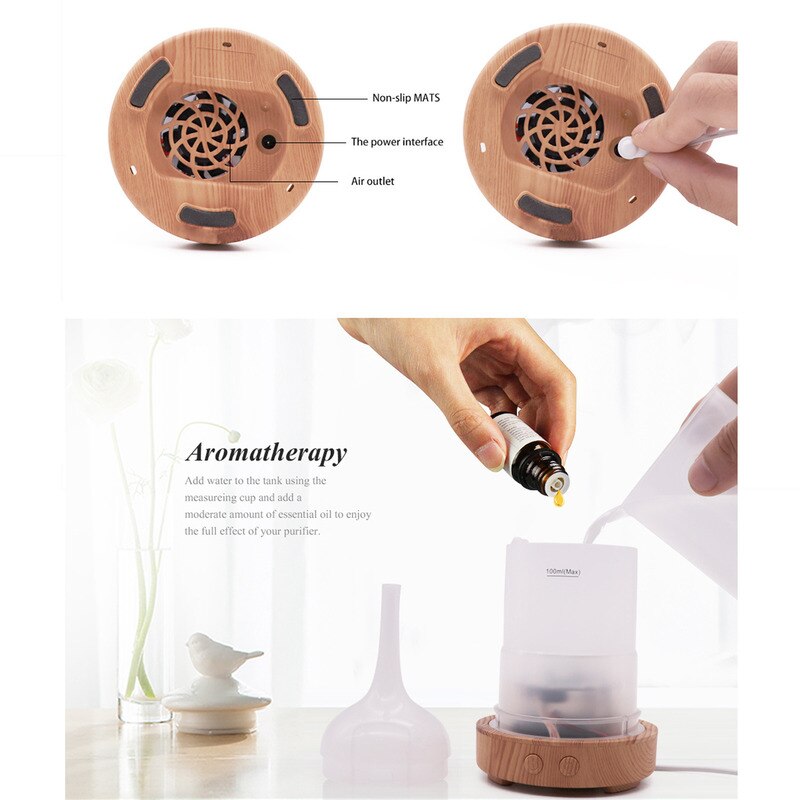 3d glazen etherische olie aromatherapie diffuser voor thuis, ultrasone luchtbevochtiger, olie aroma diffuser met led-licht voor thuiskantoor