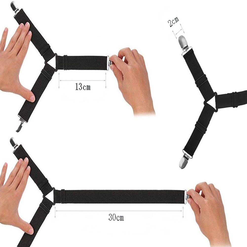 1/4Pcs Grippers Suspender Cord Clasps Adjustable Elastic Mattress Cover Adjustable Bed Sheet Fastener Strap Home Organize Gadget