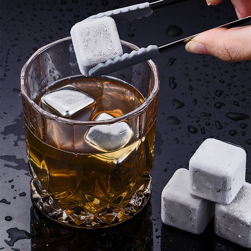 Stainless Steel Ice Cubes Reusable Whiskey Frozen Object Keep Drinks Cold A Long Time Special Square Cube Sets For Bars
