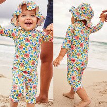 Trend Kinderen Meisje Bloemen Dinosaurus Patroon Badpak Een Stuk Zwemkleding Strand Goliday Zwemmen Kostuum Outfits Met Hoed