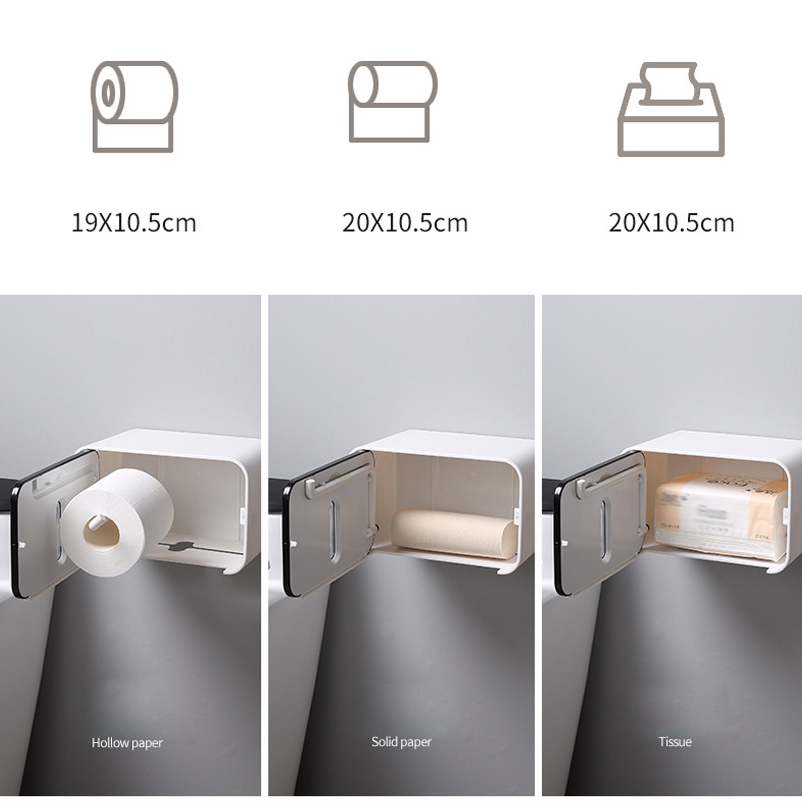 Toilet Tissue Box Hand Paper Towel Dispenser Wall-Mounted Bathroom Roll Paper Folded Paper Holder Storage Rack Tissue Box