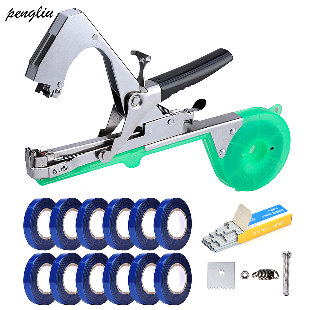 Drtools narzędzia ogrodnicze podwiązki rośliny wiązarka oddział ręcznie wiązarka Tapetool Tapener mielone warzywa dom ogród: Brązowy