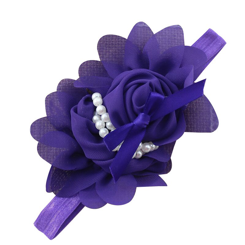 Baby Girls Headband Flexible Flower Princess Headband For Girl Baby Girl Hair Accessories Newborn Photography Props cute: Purple