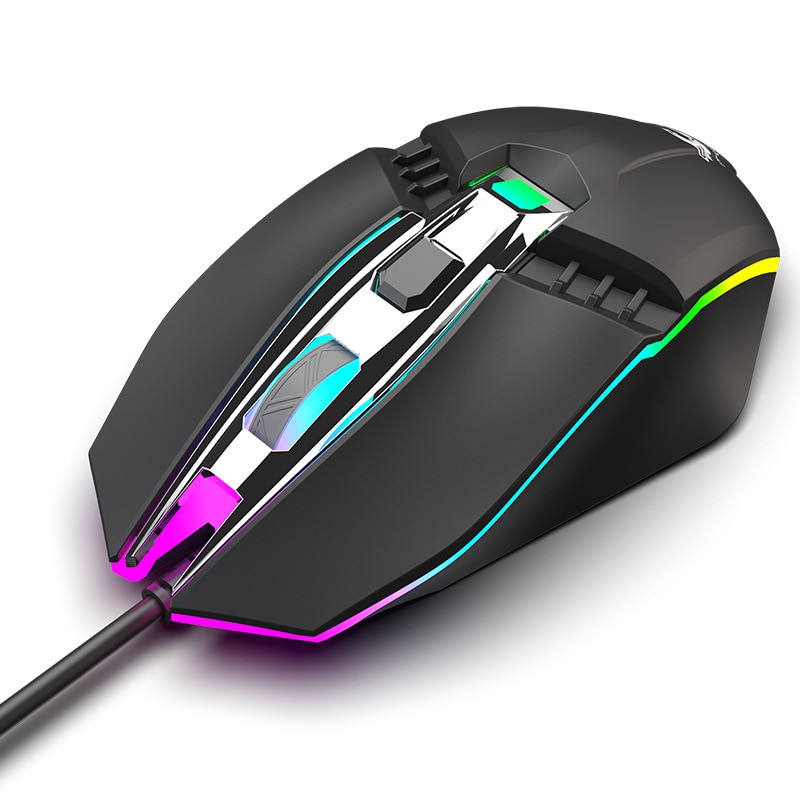Free Wolf V2RGB Gaming Mouse Ergonomic Mechanical Wire Mouse 1800DPI Adjustable Optical LED Mouse for Pc Laptop