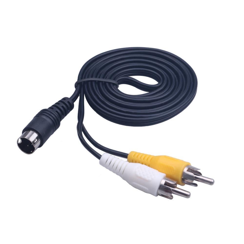 1.5M 3 Pin Game Audio Video AV Stereo Composite Cable For Sega Genesis 2 A/V RCA Connection Cord Wire For SEGA Genesis II / MD