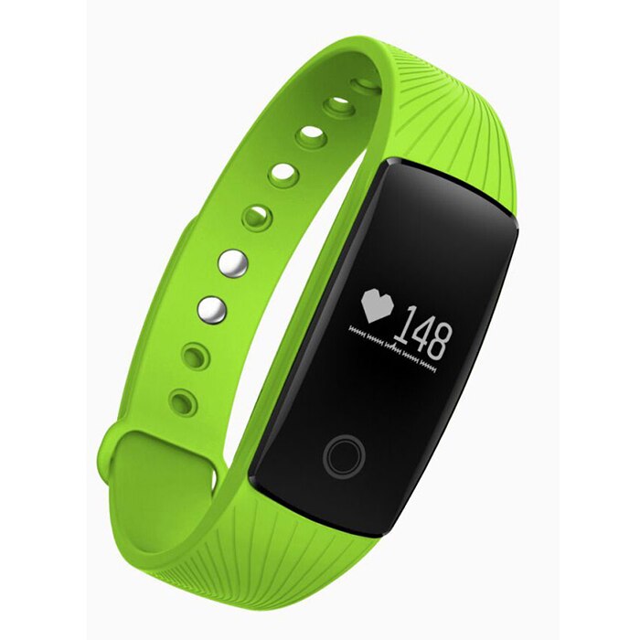 PK ID107 Heart Rate Smart Bracelet Watch Heart Rate Monitor Pedometer Smart Band Wireless Fitness Tracker Wristband: Green