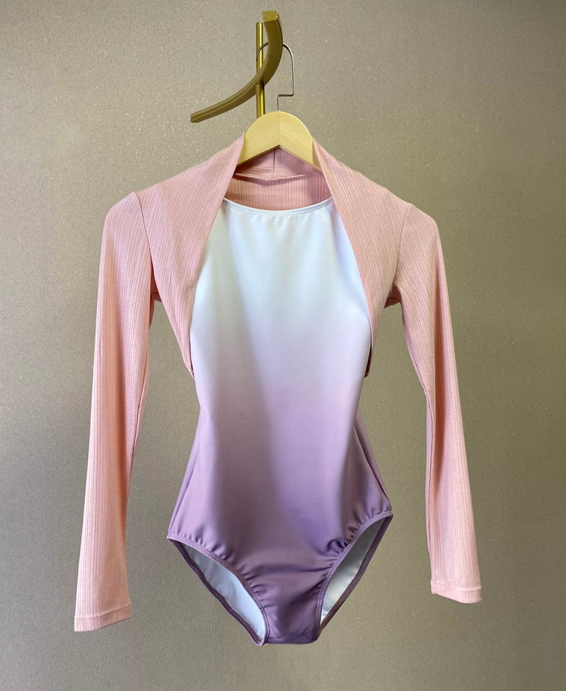 Long Sleeve Ballet Dance Clothes Women Pink Gymnastics Dancing Costume Adult Ballet Coverall