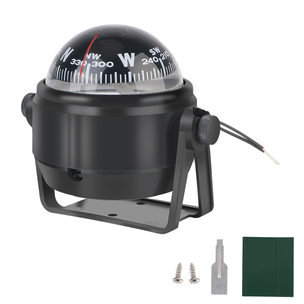 12V Nautical Compass Navigation Positioning Waterproof LC550 Boat Compass With Electronic LED Light 360°rotating: Default Title