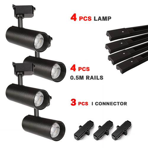 Led faixa luminária cob 12/20/30/40w faixa iluminação lâmpada de parede ferroviário spotlight loja de roupas cozinha casa 220v 230v 240v