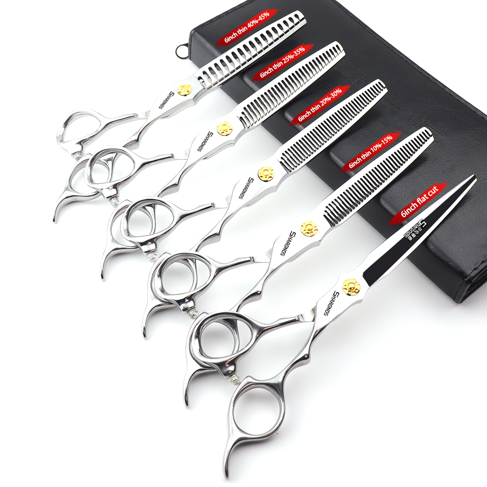6/7 Inch Professionele Kapper Schaar Set 440C Japanse Staal Kappers Dunner Snijden Duitsland Haar Snijgereedschappen