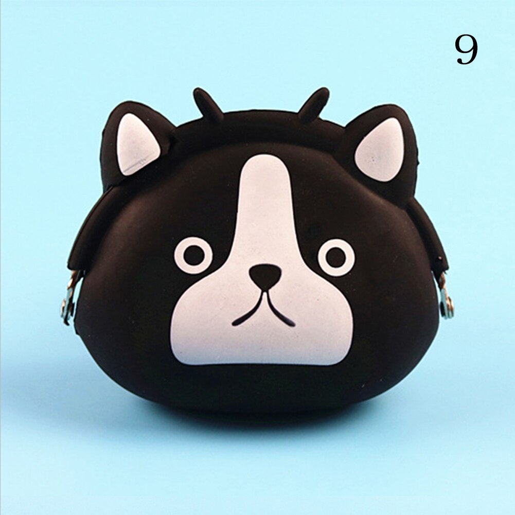 Lovely Women Coin Bag Silicone Storage Cute Animal Panda Cat Bear Mini Pouch Coin Bag Change Wallet Purse Hasp Wallet: 9