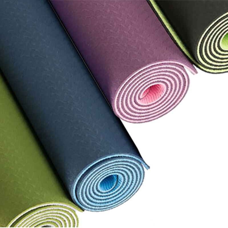 TPE Yoga Mat - 183x61cm - 6mm Thick - Non-Slip - Home Fitness Gym
