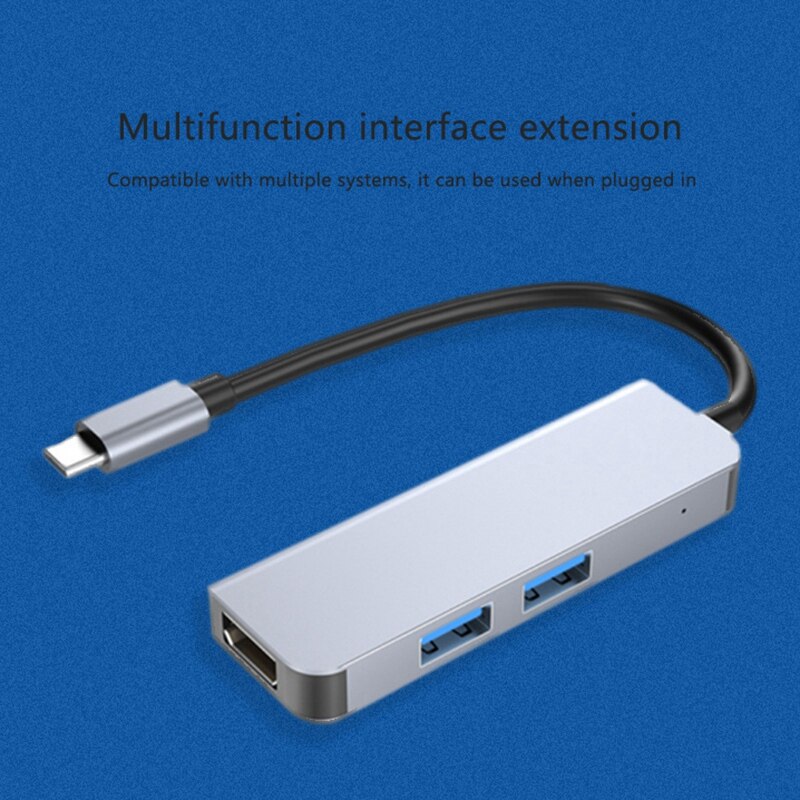 BYL-2011N Type-C Docking Station, USB 3.0X2+HDMI-Compatible Three-In-One Docking Station for Pc and Laptop