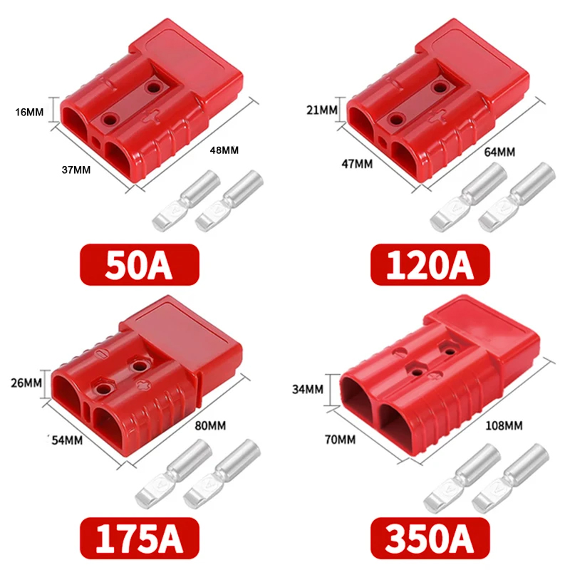 2/4/6PCS 50A 120A 175A 350A DC Plug Battery Quick Connect Disconnect Connector 600V Towing Winch Quick Connect Wire Harness Plug: Dark Grey / 20-29Pcs / 3P