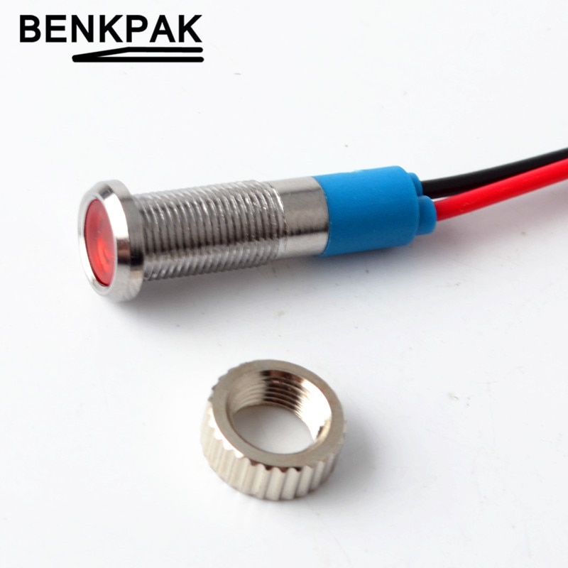 IP67 Waterproof LED Metal Warning Indicator Light 6mm Pilot Signal Lamp 3V 5V 6V 12V 24V 110V 220v Red Yellow Blue Green White