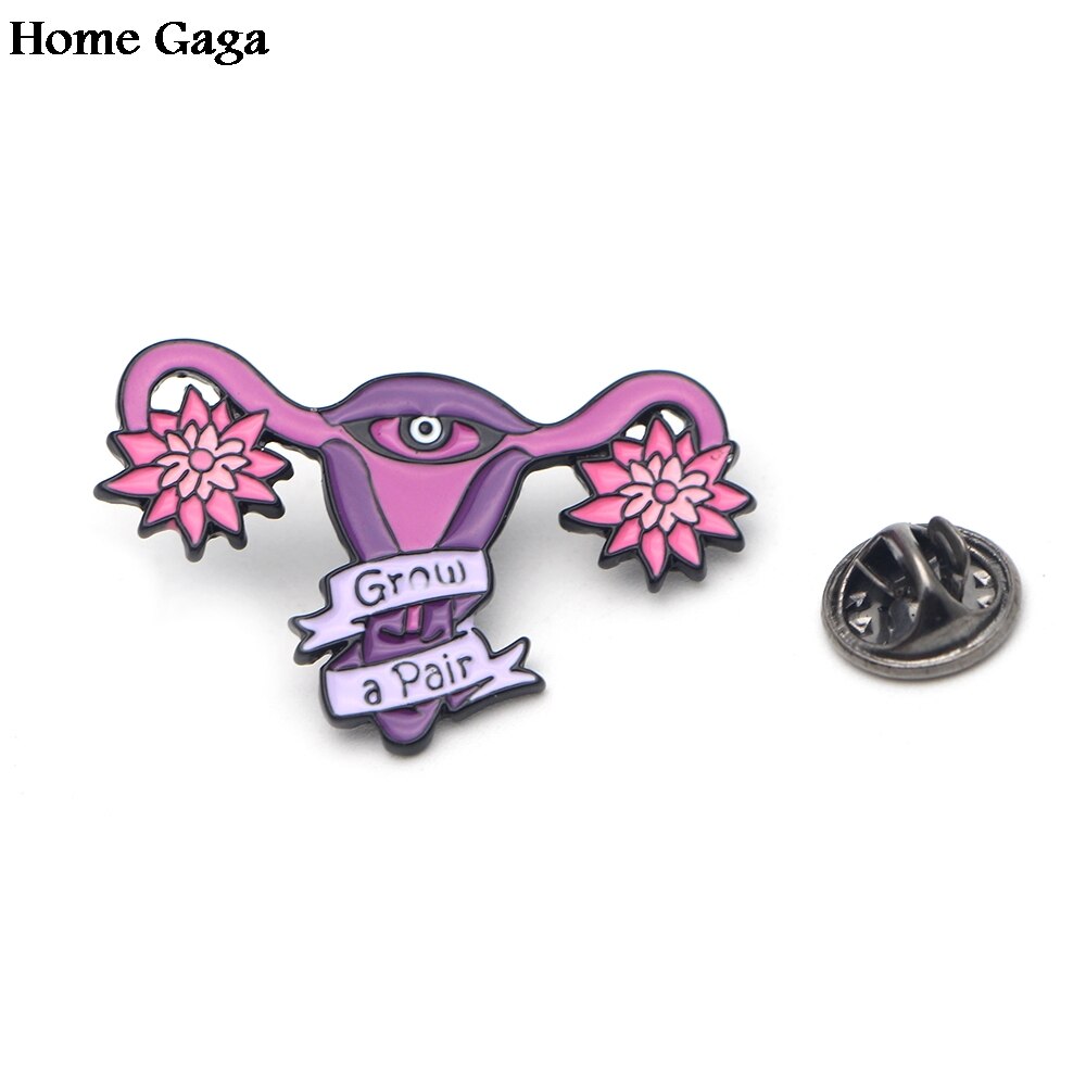 Homegaga Baarmoeder Feministische Groeien Een Paar Zink Cartoon Pins Para Shirt Jas Broches Insignia Kleding Rugzak Metalen Badges D0827