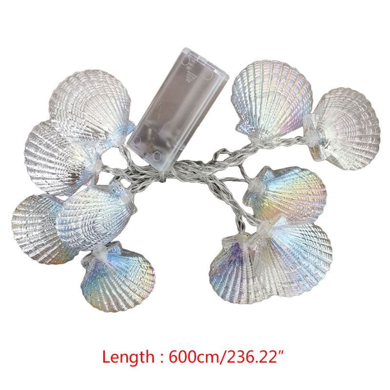 Seashell Starfish Conch Light String LED 3000K Warm White Garland Lights: 600